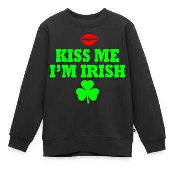 Kiss me im irish - Sweat Premium enfant bio - noir - Devant - AI Model Kid Female (0cm)