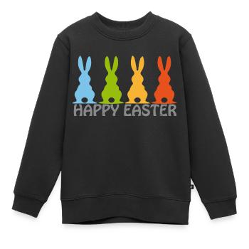 Easter/Ostern - Bo-Grafik - Kinder Premium Organic Sweatshirt - Schwarz - Vorne - AI Model Kid Female (0cm)