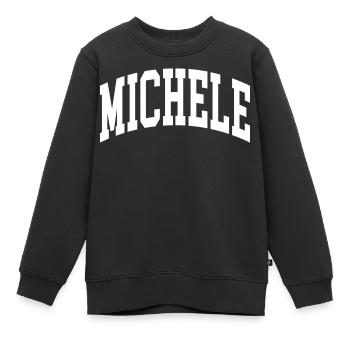 Michele - Kinder Premium Organic Sweatshirt - Schwarz - Vorne - AI Model Kid Female (0cm)