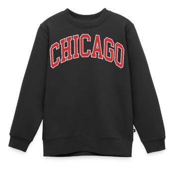 Chicago - Sweat Premium enfant bio - noir - Devant - AI Model Kid Female (0cm)