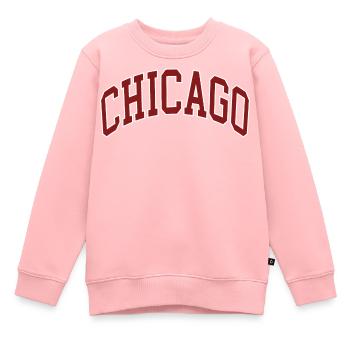 Chicago - Sweat Premium enfant bio - rose - Devant - AI Model Kid Female (0cm)