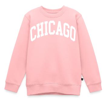 Chicago - Sweat Premium enfant bio - rose - Devant - AI Model Kid Female (0cm)
