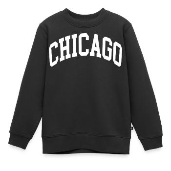 Chicago - Sweat Premium enfant bio - noir - Devant - AI Model Kid Female (0cm)