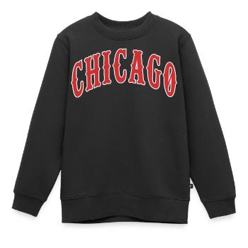 Chicago - Sweat Premium enfant bio - noir - Devant - AI Model Kid Female (0cm)