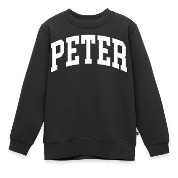 Peter - Kinder Premium Organic Sweatshirt - Schwarz - Vorne - AI Model Kid Female (0cm)
