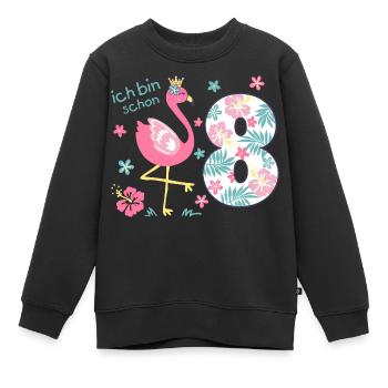 8. Geburtstag niedlicher Flamingo Mädchen Geschenk - Kinder Premium Organic Sweatshirt - Schwarz - Vorne - AI Model Kid Female (0cm)