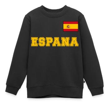 Look maillot de l’Espagne – ESPANA avec drapeau - Sweat Premium enfant bio - noir - Devant - AI Model Kid Female (0cm)
