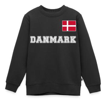 Look maillot du Danemark – DANMARK avec drapeau - Sweat Premium enfant bio - noir - Devant - AI Model Kid Female (0cm)