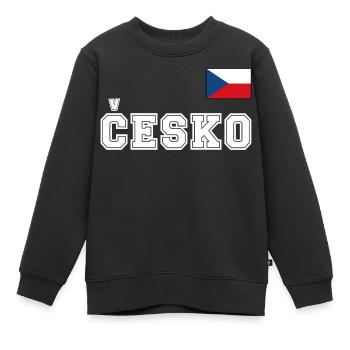 Look maillot de la République tchèque – Česko avec drapeau - Sweat Premium enfant bio - noir - Devant - AI Model Kid Female (0cm)
