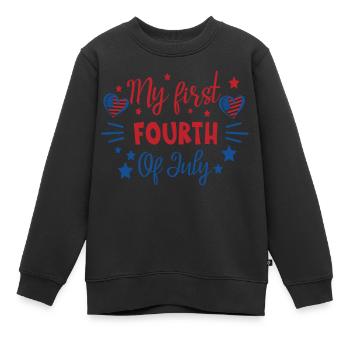My First Fourth of July Independence Day Amerika - Kinder Premium Organic Sweatshirt - Schwarz - Vorne - AI Model Kid Female (0cm)