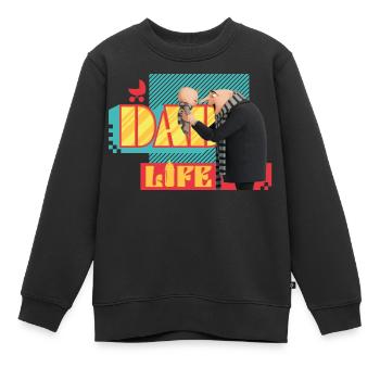 Minions Dad Life Gru Und Gru Junior - Kinder Premium Organic Sweatshirt - Schwarz - Vorne - AI Model Kid Female (0cm)