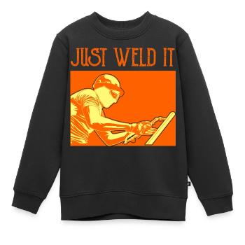 Schweißer Witz - Kinder Premium Organic Sweatshirt - Schwarz - Vorne - AI Model Kid Female (0cm)