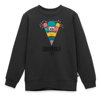 Jeunes sortant de l’école 2024 - Sweat Premium enfant bio - noir - Devant - AI Model Kid Female (0cm)