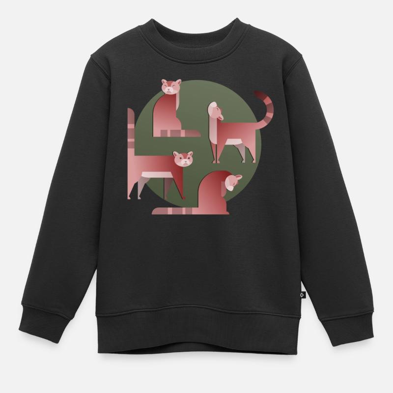 Chats dorés - Sweat Premium enfant bio - noir