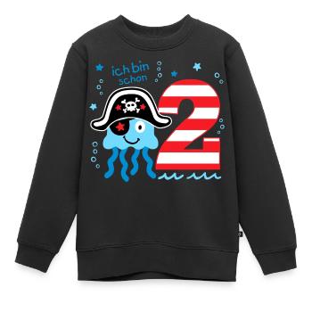 2. Geburtstag - kleiner Pirat Jungen - Kinder Premium Organic Sweatshirt - Schwarz - Vorne - AI Model Kid Female (0cm)