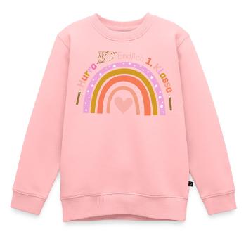 Erste Klasse - Kinder Premium Organic Sweatshirt - Rosa - Vorne - AI Model Kid Female (0cm)