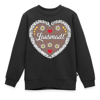 Lausmadl Lebkuchenherz Mädchen Damen Trachten - Kinder Premium Organic Sweatshirt - Schwarz - Vorne - AI Model Kid Female (0cm)