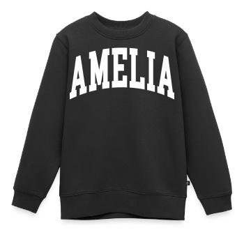 Amelia - Kinder Premium Organic Sweatshirt - Schwarz - Vorne - AI Model Kid Female (0cm)