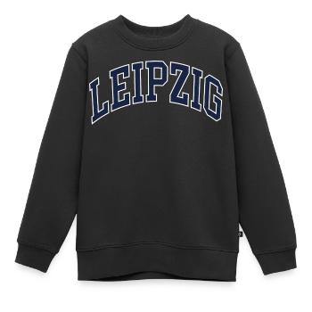 Leipzig - Sweat Premium enfant bio - noir - Devant - AI Model Kid Female (0cm)