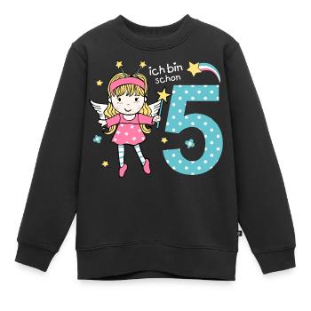 5. Geburtstag niedliche Fee Mädchen - Kinder Premium Organic Sweatshirt - Schwarz - Vorne - AI Model Kid Female (0cm)