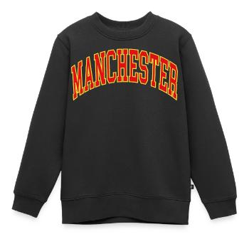 Manchester - Sweat Premium enfant bio - noir - Devant - AI Model Kid Female (0cm)