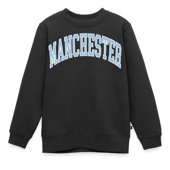 Manchester - Sweat Premium enfant bio - noir - Devant - AI Model Kid Female (0cm)