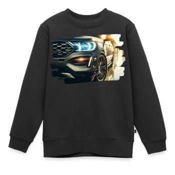 Modernes Luxusauto in der Regenreflexion - Kinder Premium Organic Sweatshirt - Schwarz - Vorne - AI Model Kid Female (0cm)