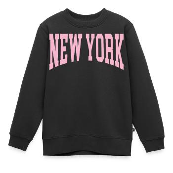 New York - Sweat Premium enfant bio - noir - Devant - AI Model Kid Female (0cm)