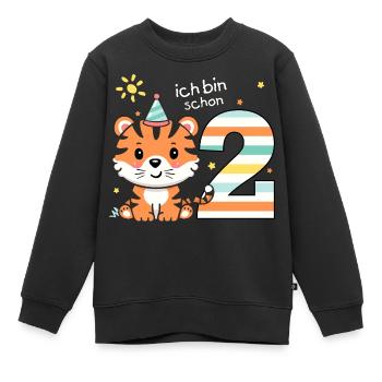 2. Geburtstag niedlicher Tiger Geschenkidee - Kinder Premium Organic Sweatshirt - Schwarz - Vorne - AI Model Kid Female (0cm)