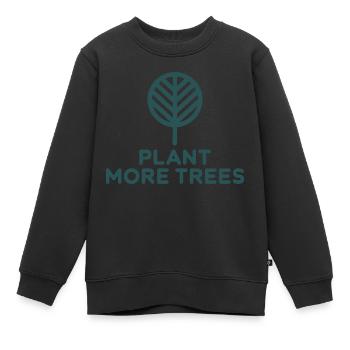 Pflanzt mehr Bäume Naturschutz Aktivist - Kinder Premium Organic Sweatshirt - Schwarz - Vorne - AI Model Kid Female (0cm)