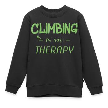 Klettern - Bouldern - Kletterwand - Climbing - Kinder Premium Organic Sweatshirt - Schwarz - Vorne - AI Model Kid Female (0cm)