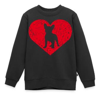 Bouledogue français - Sweat Premium enfant bio - noir - Devant - AI Model Kid Female (0cm)