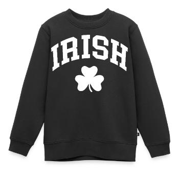 Trèfle irlandais - Sweat Premium enfant bio - noir - Devant - AI Model Kid Female (0cm)