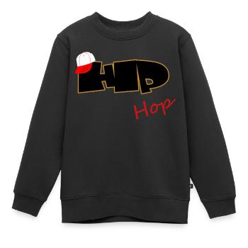 Hip Hop Rap - MC - Breakdance - Kinder Premium Organic Sweatshirt - Schwarz - Vorne - AI Model Kid Female (0cm)