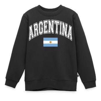Argentinien Flagge - Kinder Premium Organic Sweatshirt - Schwarz - Vorne - AI Model Kid Female (0cm)