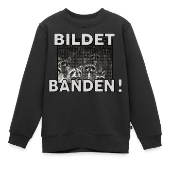 Bildet Banden! Waschbären - Kinder Premium Organic Sweatshirt - Schwarz - Vorne - AI Model Kid Female (0cm)