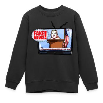 Fake mews - Kinder Premium Organic Sweatshirt - Schwarz - Vorne - AI Model Kid Female (0cm)
