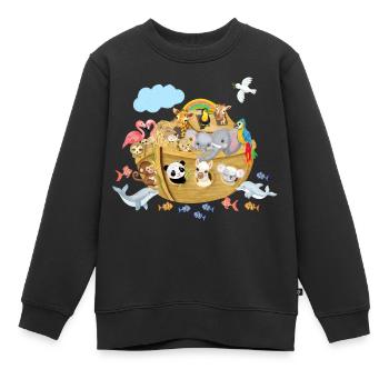 Noah's Ark with cute animals - Kids Premium Organic Sweatshirt - black - Front - AI Model Kid Female (0cm)