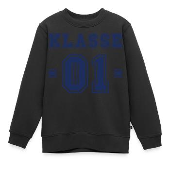 KLASSE 1 - Einschulung Erstklässler Schulanfang - Kinder Premium Organic Sweatshirt - Schwarz - Vorne - AI Model Kid Female (0cm)