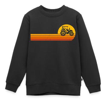 Tracteur agricole Sunrise Tracteur agricole - Sweat Premium enfant bio - noir - Devant - AI Model Kid Female (0cm)