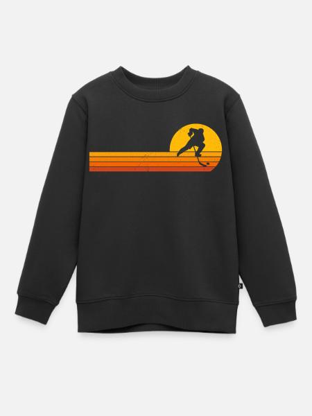 Eishockey Sunrise hockey eishockeyspieler - Kinder Premium Organic Sweatshirt - Schwarz