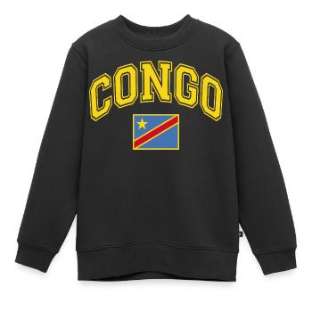 Drapeau du Congo - Sweat Premium enfant bio - noir - Devant - AI Model Kid Female (0cm)