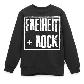 LIBERTÉ et ROCK GRUNGE ROCK GRAFFITI DESIGN - Sweat Premium enfant bio - noir - Devant - AI Model Kid Female (0cm)