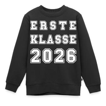 ERSTE KLASSE 2026 - Collegestyle cool Einschulung - Kinder Premium Organic Sweatshirt - Schwarz - Vorne - AI Model Kid Female (0cm)