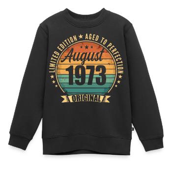 Août 1973 Anniversaire Édition Limitée Vintage - Sweat Premium enfant bio - noir - Devant - AI Model Kid Female (0cm)