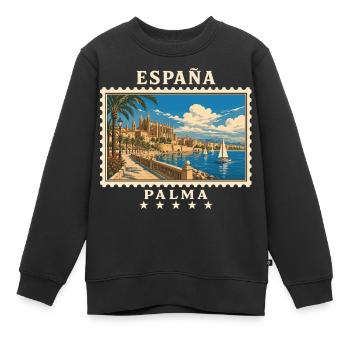 Spanien Palma de Mallorca Vintage Reisemarke - Kinder Premium Organic Sweatshirt - Schwarz - Vorne - AI Model Kid Female (0cm)