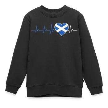 SCHOTTISCHER HERZSCHLAG SCHOTTLAND FLAGGE GESCHENK - Kinder Premium Organic Sweatshirt - Schwarz - Vorne - AI Model Kid Female (0cm)