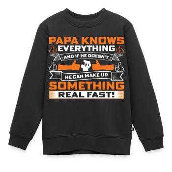Papa Papa Geschenk Papa Papa Tag Geburtstag - Kinder Premium Organic Sweatshirt - Schwarz - Vorne - AI Model Kid Female (0cm)