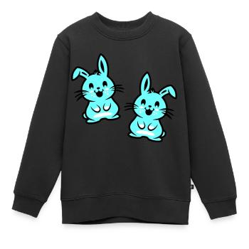 Lapin de Pâques Pâques - Sweat Premium enfant bio - noir - Devant - AI Model Kid Female (0cm)