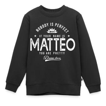 Mattéo Geschenk personalisiertes Hemd Vorname mattéo - Kinder Premium Organic Sweatshirt - Schwarz - Vorne - AI Model Kid Female (0cm)